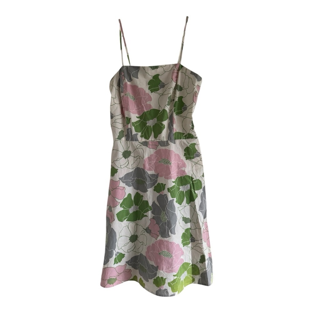 ALYN PAIGE Girl’s Pink Green & Cream Spaghetti Straps Cotton Sundress-Size 9/10